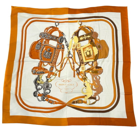 HERMES Orange Scarf - Picture 1 of 8